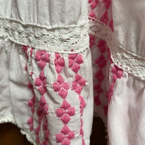 AREA White and Pink EmbroideredSleeveless Dress Size S - Picture 4 of 16